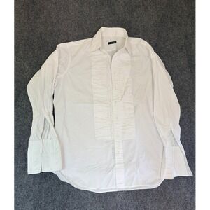 Bergdorf Goodman Men White French-Cuff  Tuxedo Dress Shirt No size tag L?